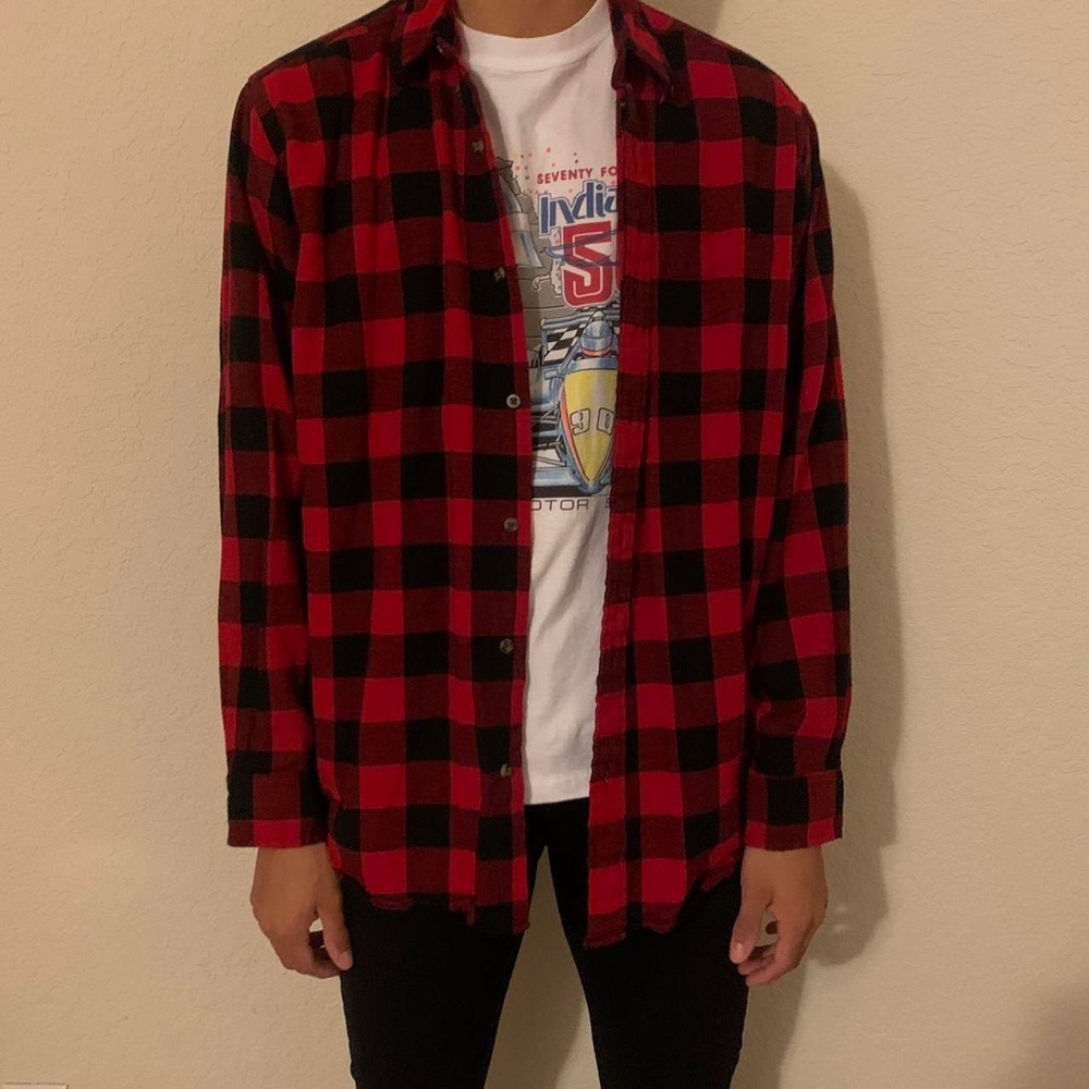 BLACK AND RED FLANNEL